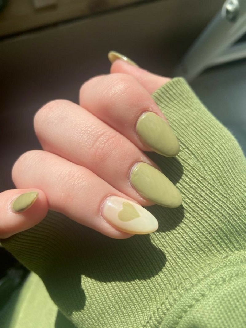 hình ảnh nail màu xanh ngọc 2