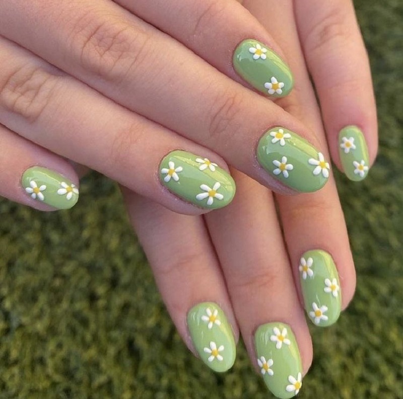 hình ảnh nail màu xanh ngọc 3