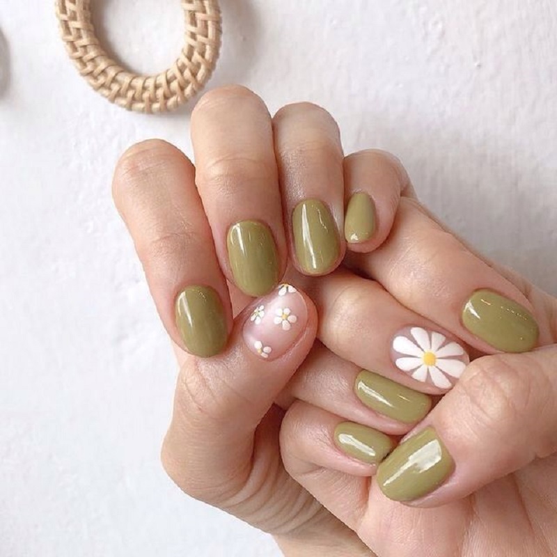 hình ảnh nail màu xanh ngọc 4
