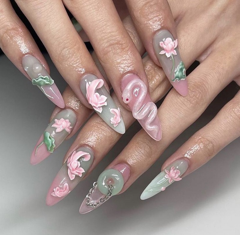 hình nail con rắn 1