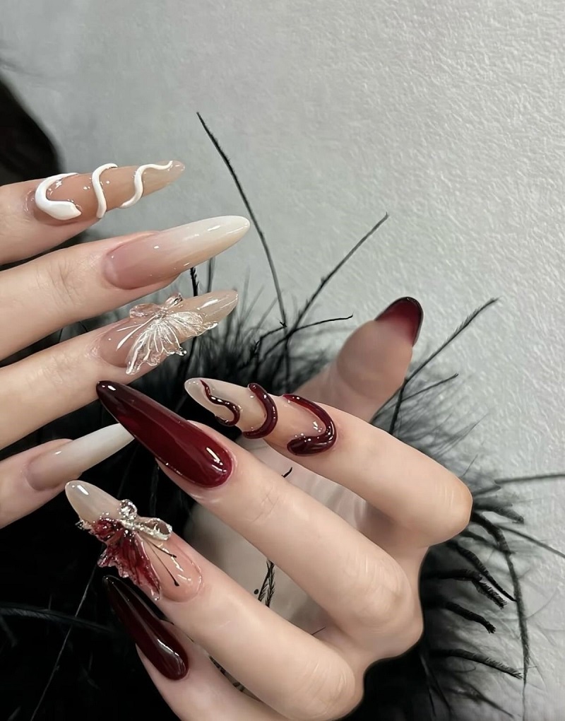 hình nail con rắn 4