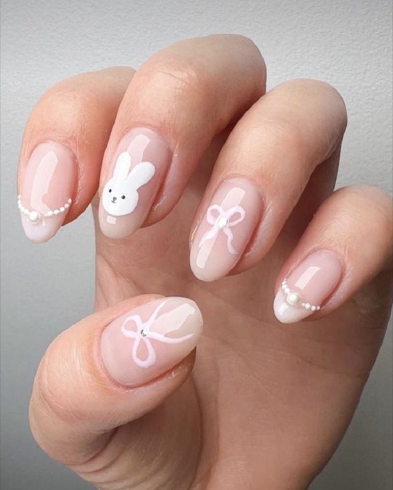 hình nail con thỏ 2