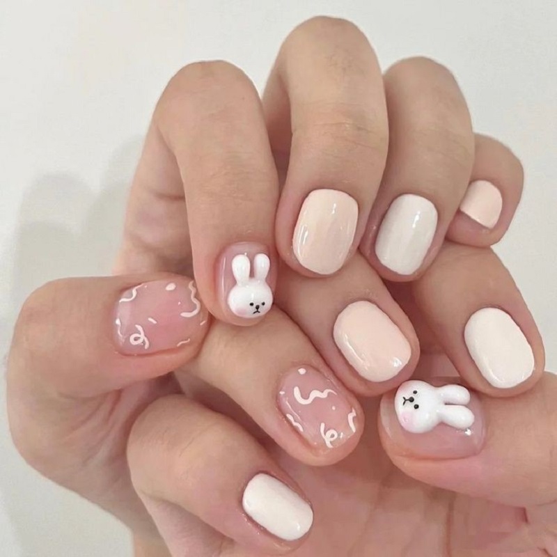 hình nail con thỏ 4