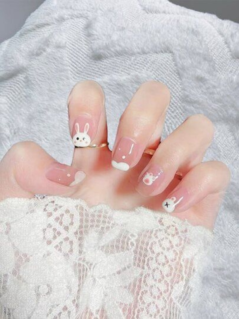 hình nail con thỏ 5