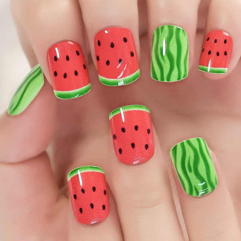 hình nail dưa hấu 2
