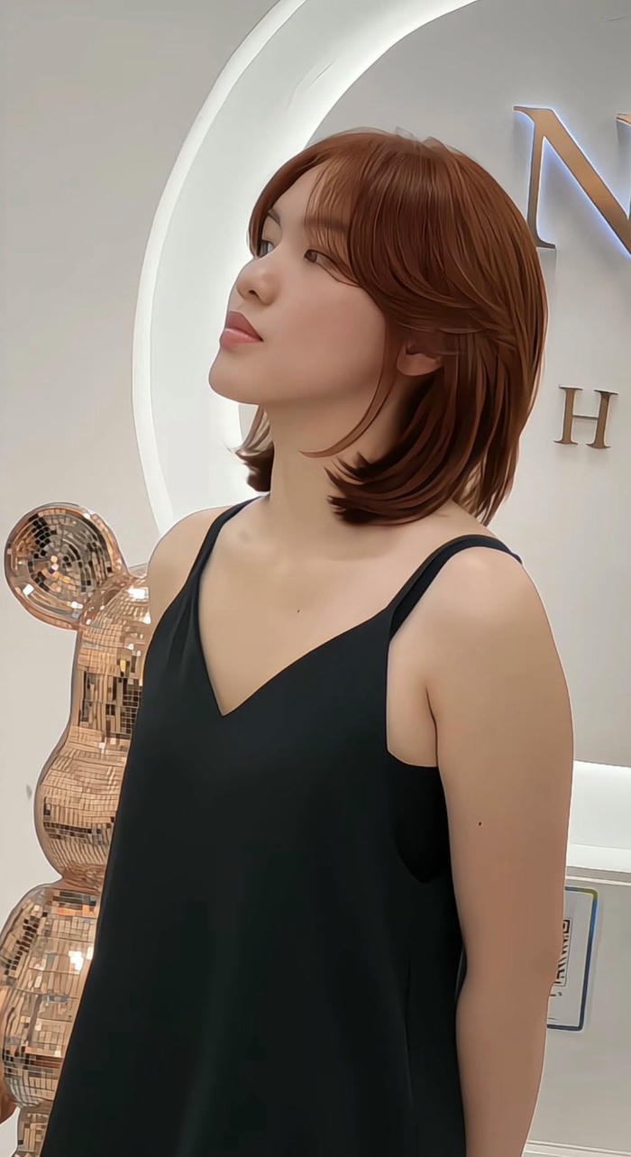 hình tóc ngắn nâu cam