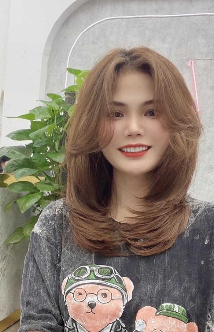 layer ngắn màu hạt dẻ