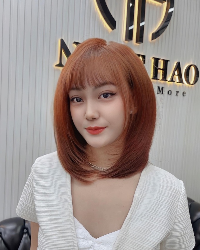 layer ngắn màu nâu cam