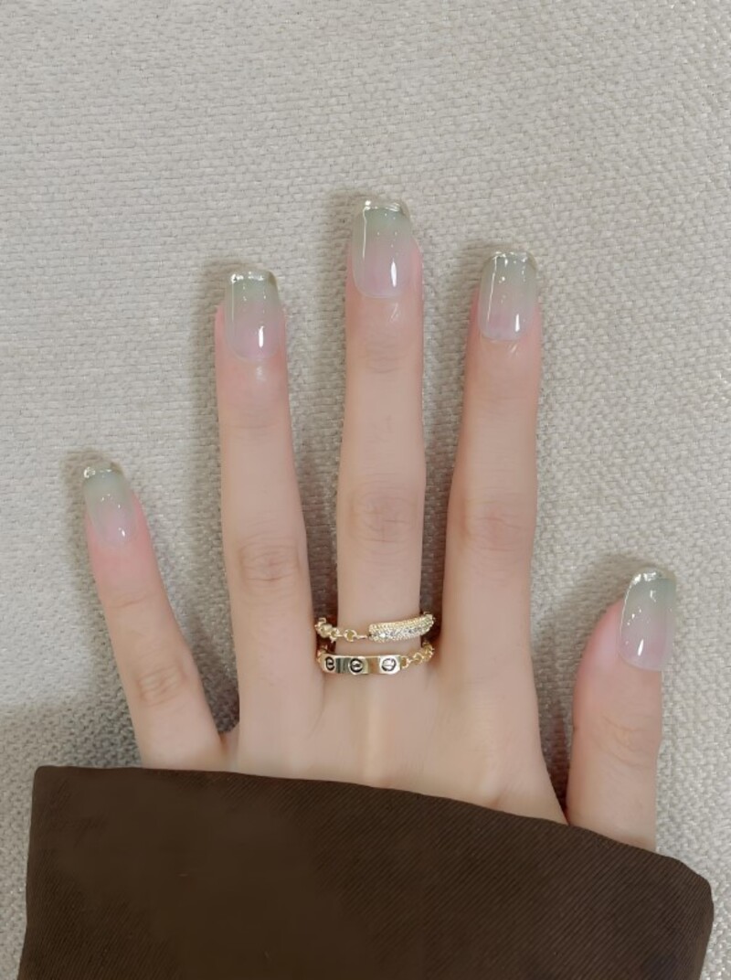 nail đơn giản nhẹ nhàng xanh