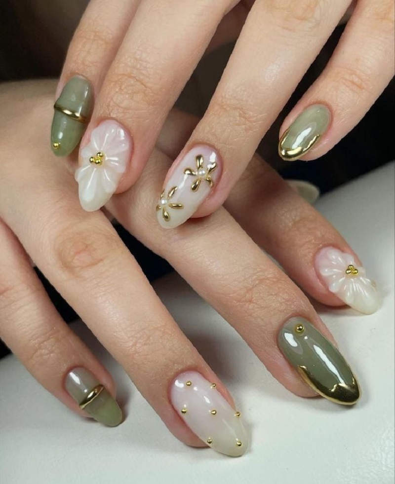 nail mau xanh ngoc 1