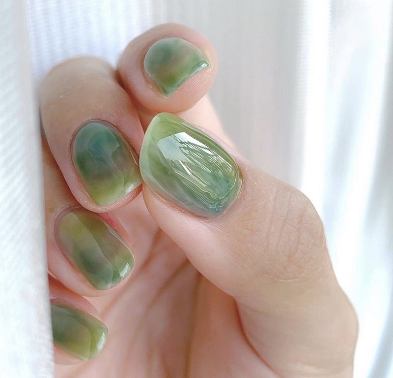 nail màu xanh ngọc 3