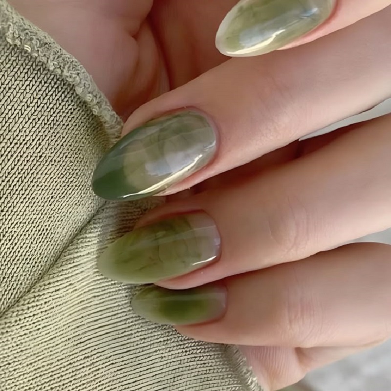 nail màu xanh ngọc 5