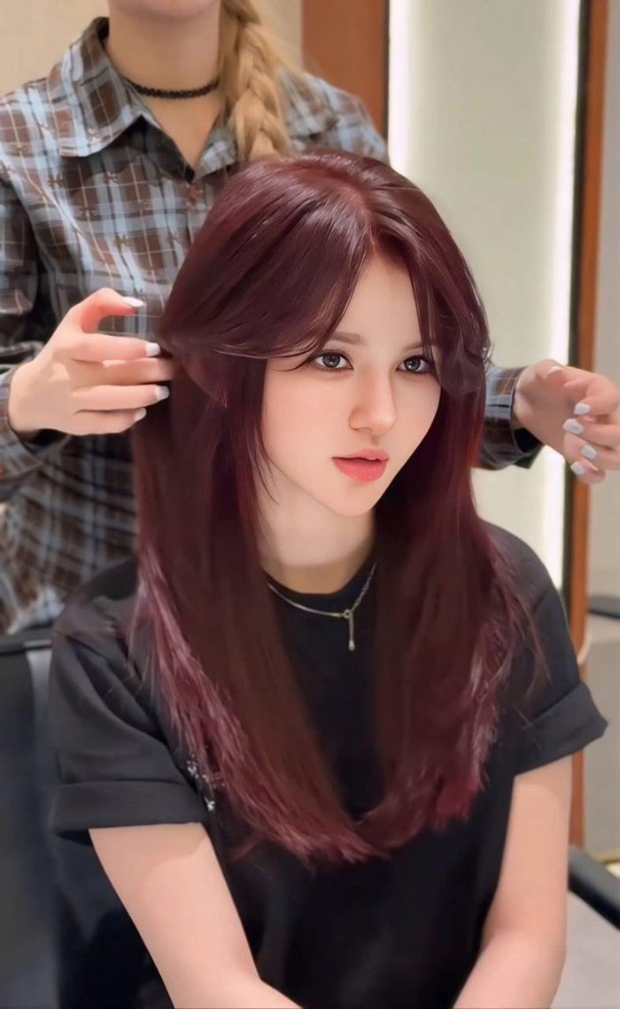 nâu đỏ cherry cực xinh