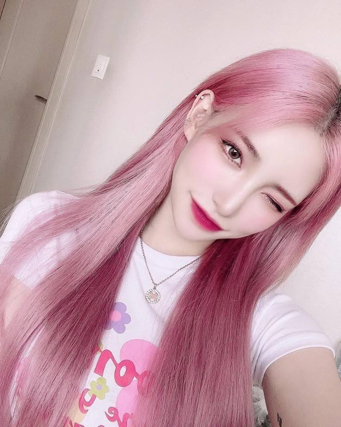 tóc hồng cực cute