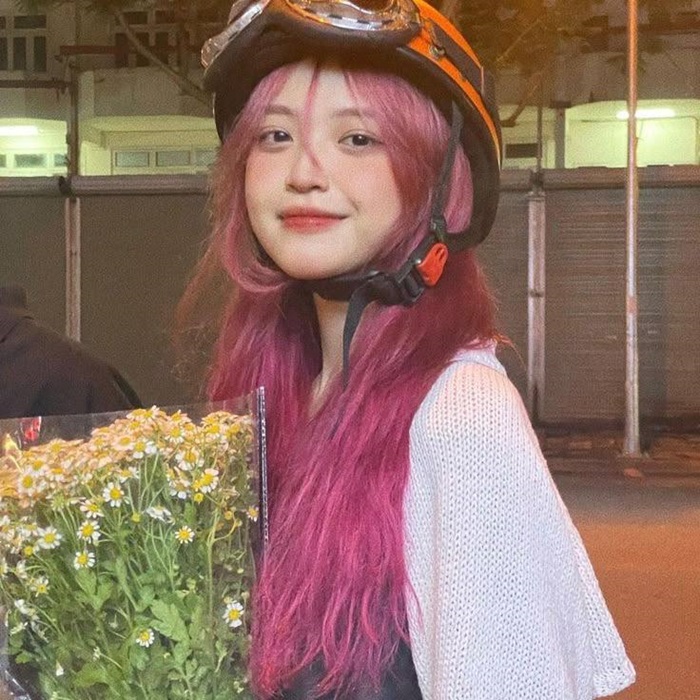 tóc hồng dễ thương