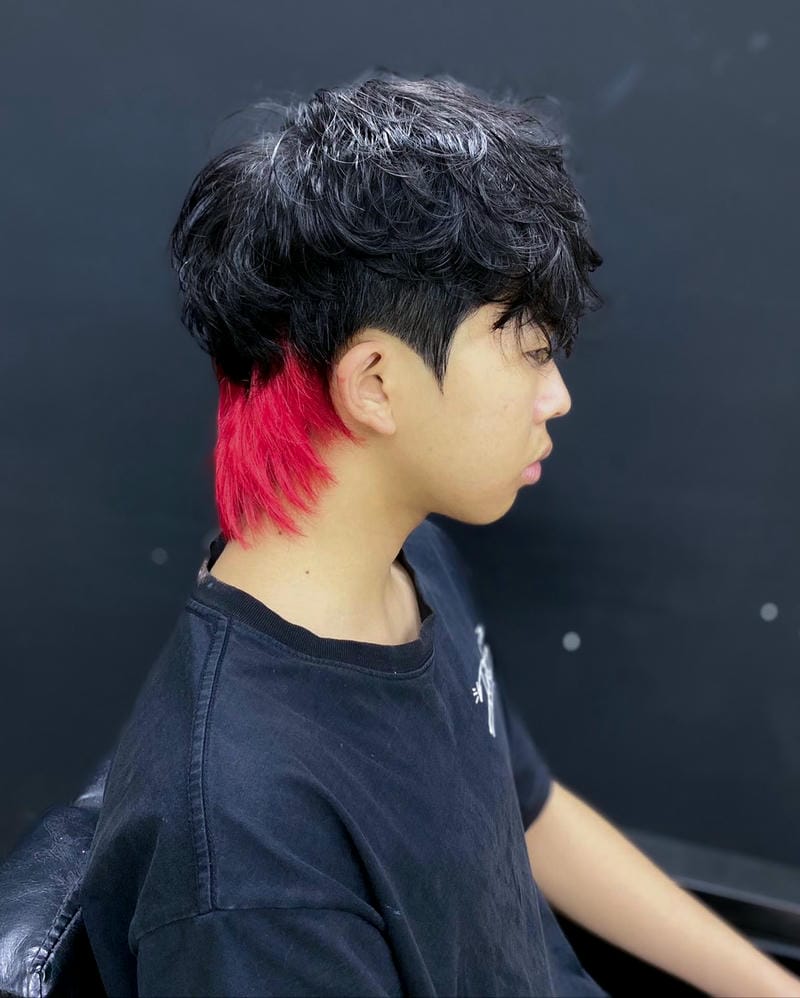 tóc mullet nam gáy đỏ
