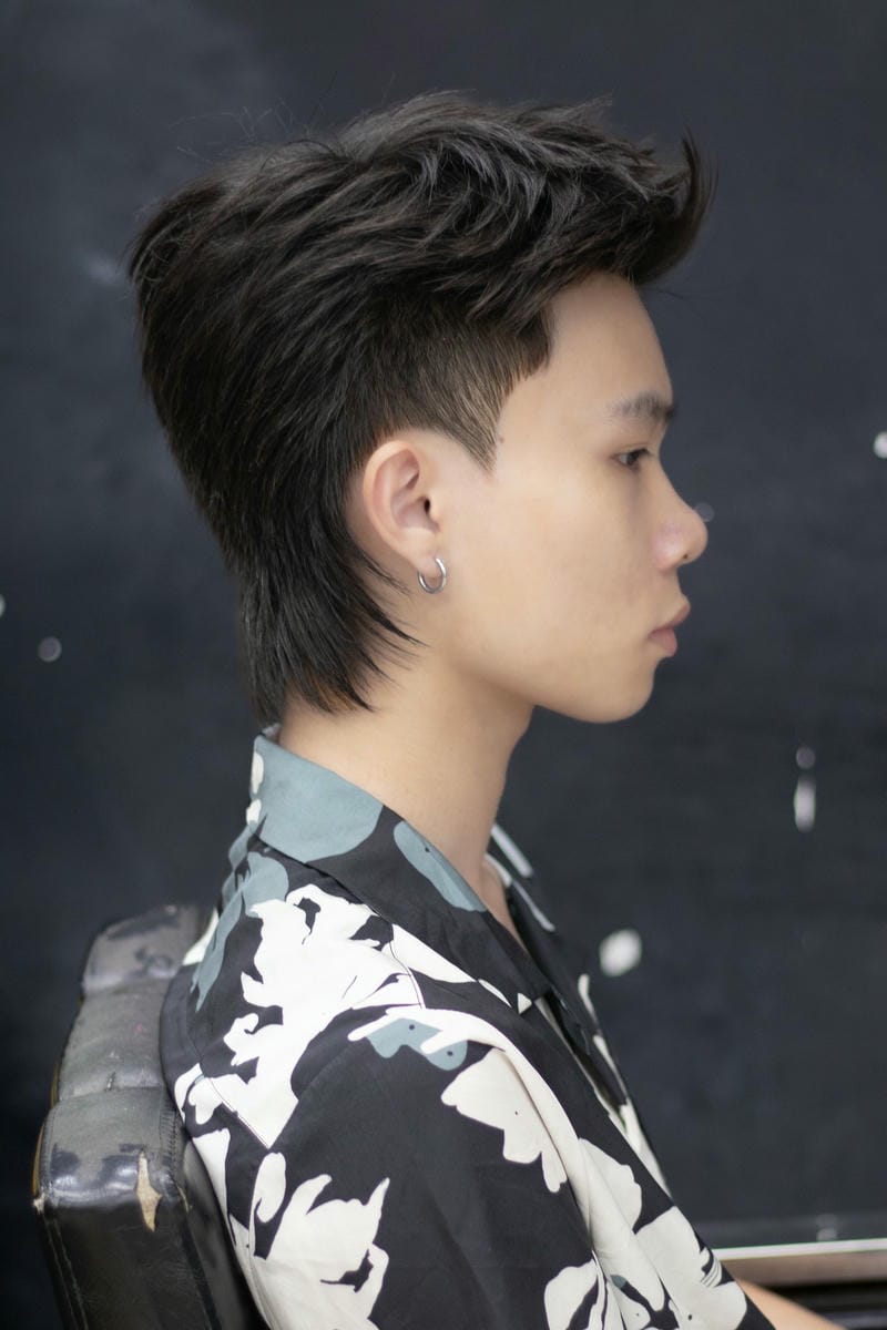 tóc mullet nam vuốt