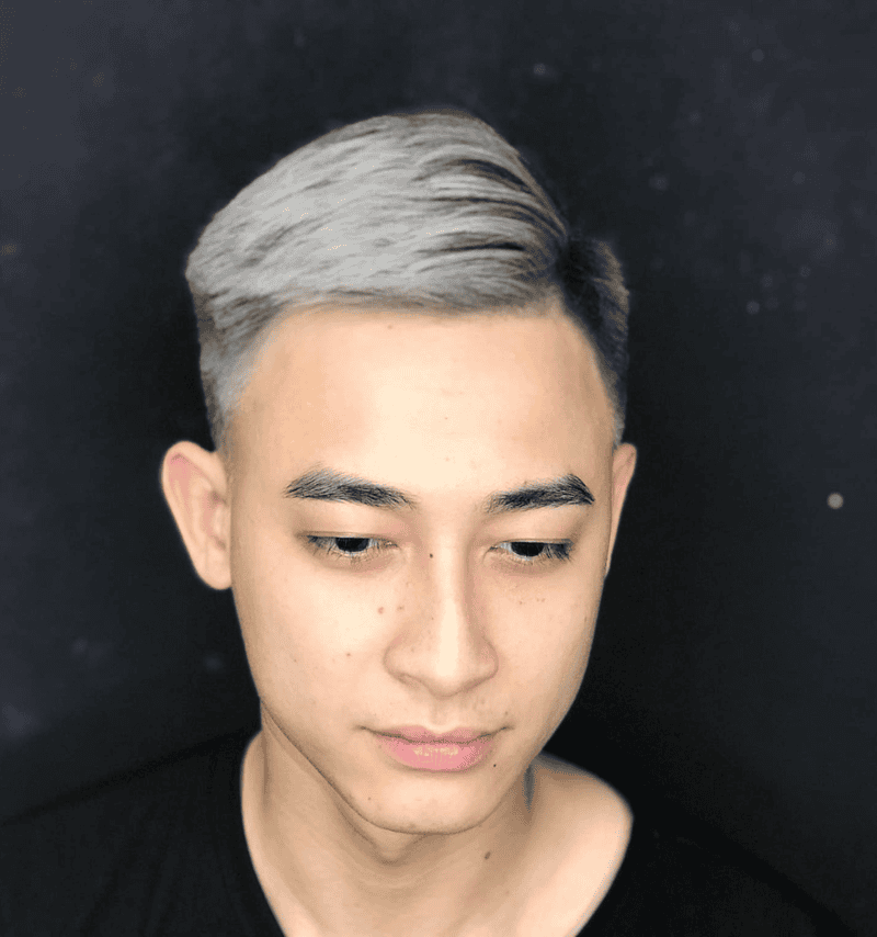 tóc nam mùa hè nhuộm bạch kim