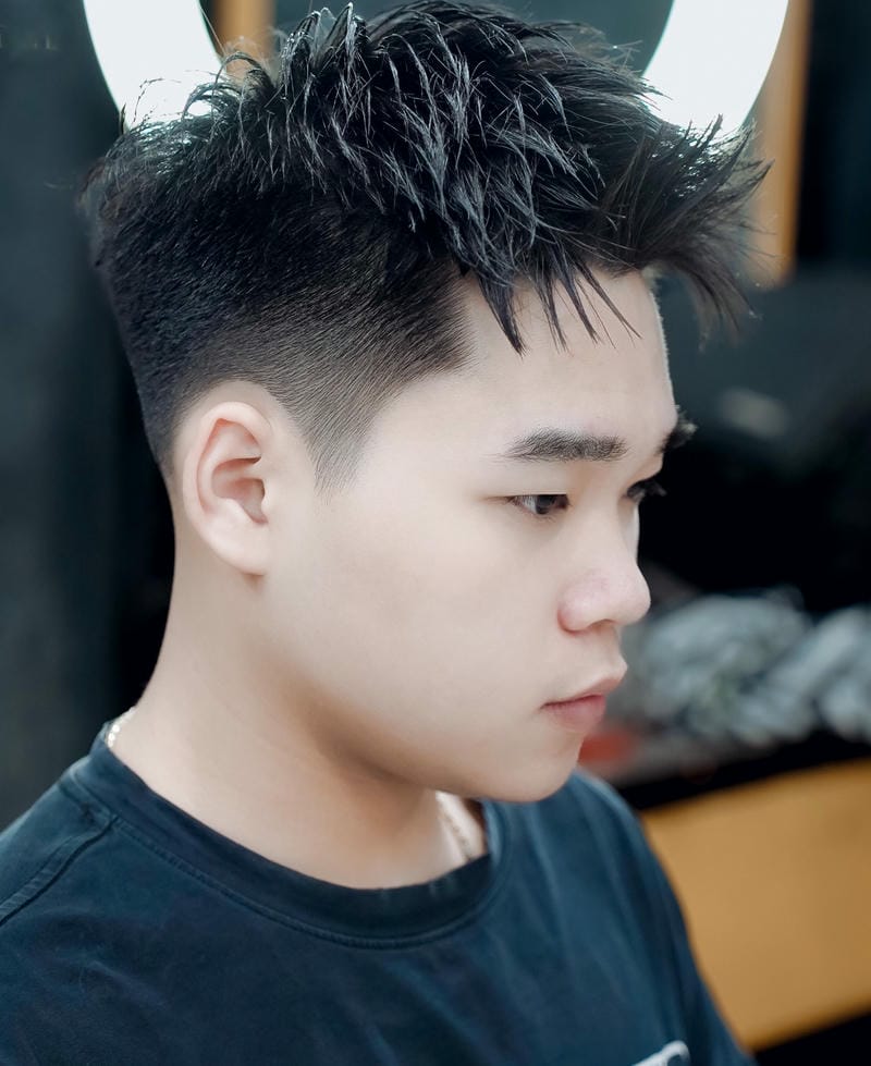 tóc nam ngắn mặt tròn cực đẹp