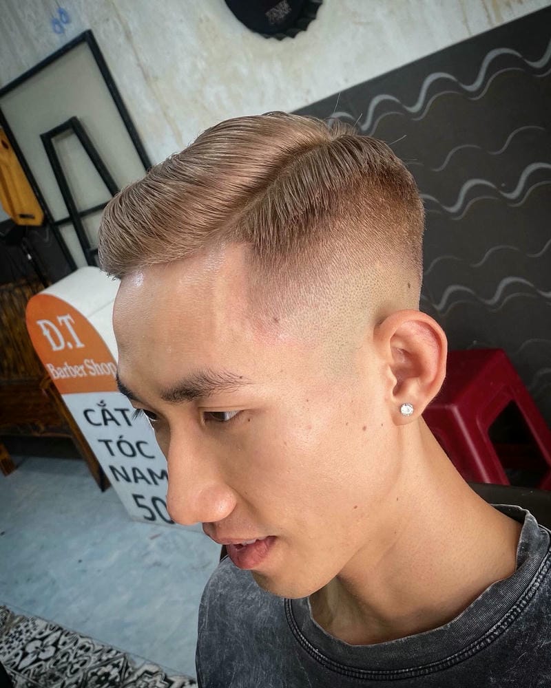 tóc nam ngắn nhuộm nâu hạt dẻ