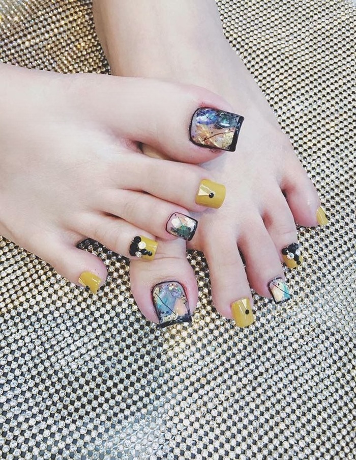 ảnh nail chân ăn xà cừ đẹp