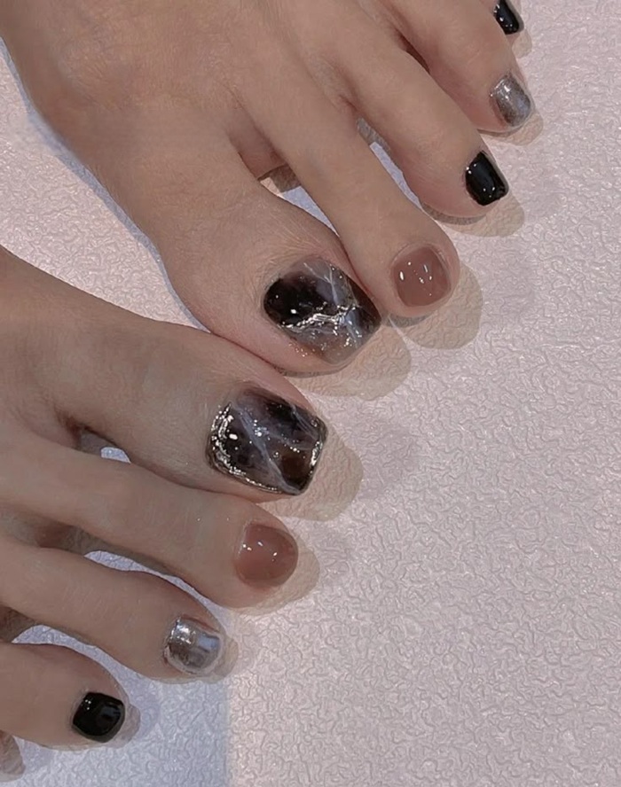 ảnh nail chân loang đẹp nhất