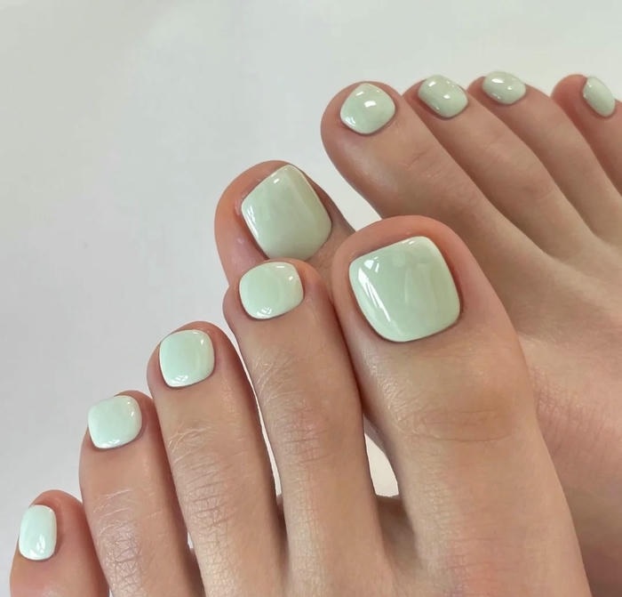 ảnh nail chân màu nude siêu đẹp