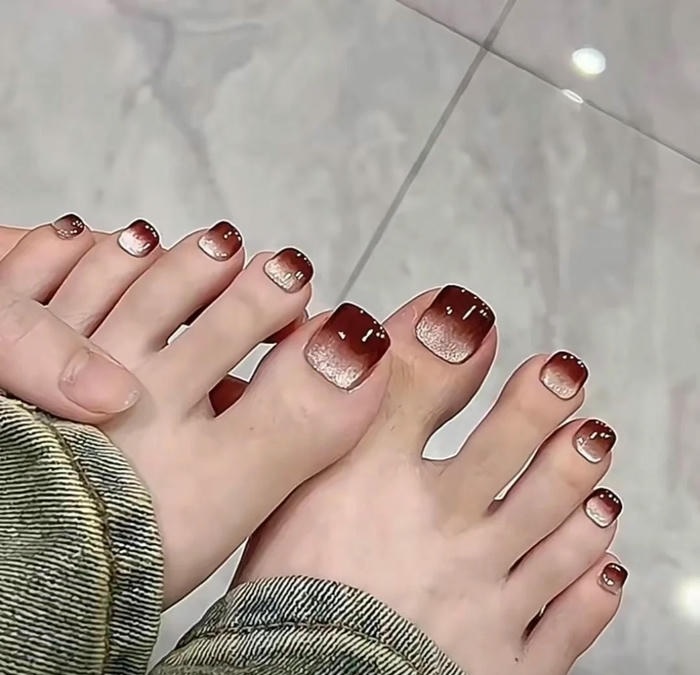 ảnh nail chân ombre đẹp