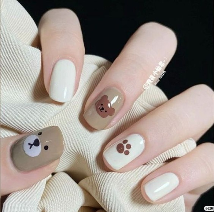 ảnh nail gấu đáng yêu