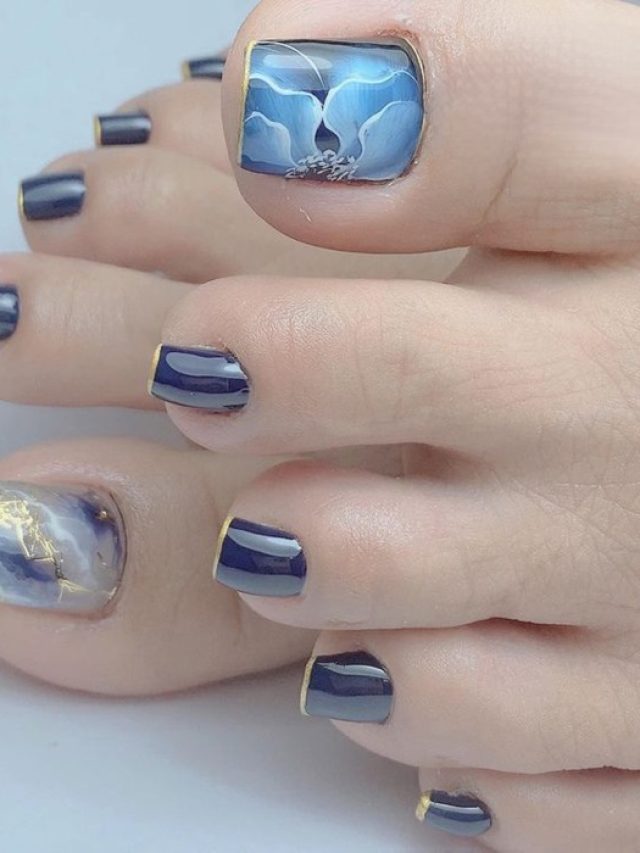 mẫu nail chân loang đẹp cực