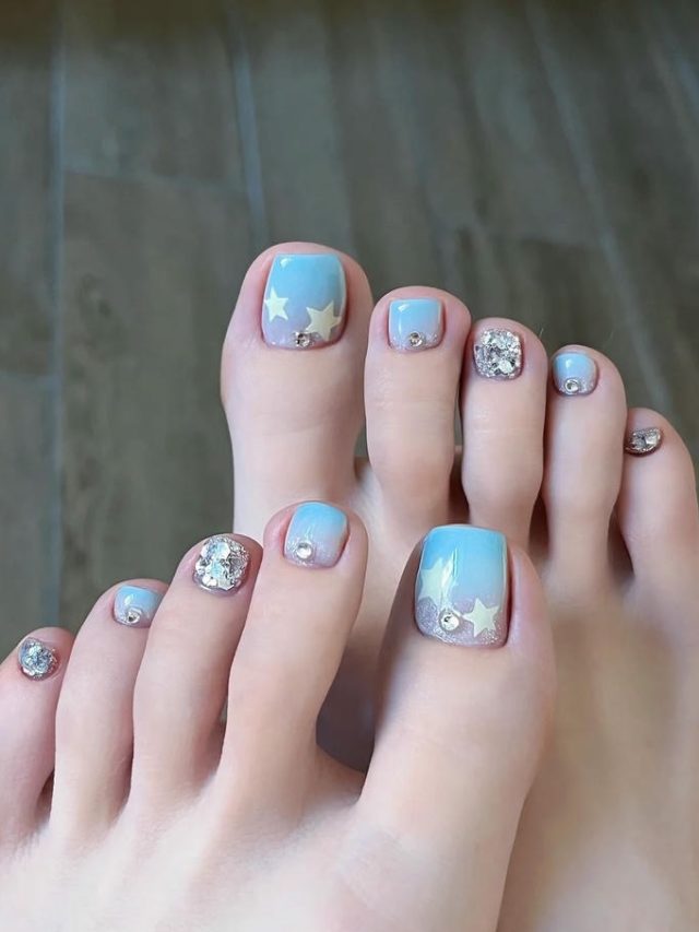 nail chân ombre siêu xinh