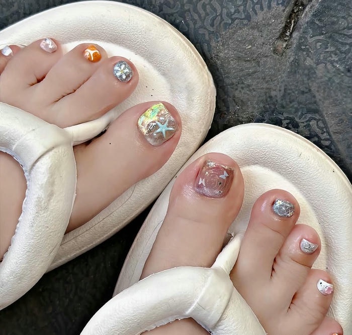 hình ảnh nail chân loang đẹp nhất