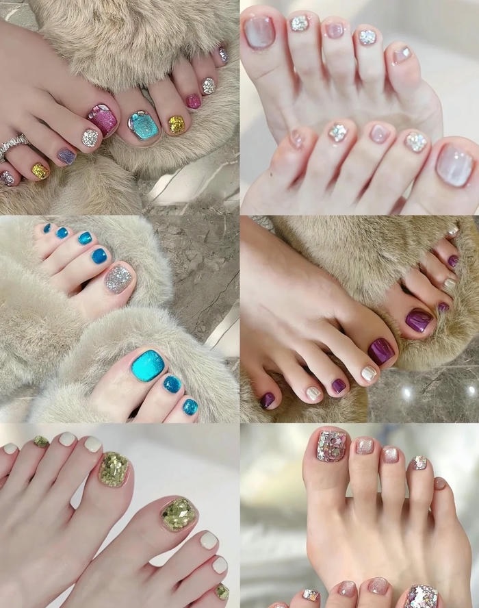 hình ảnh nail chân nhiều màu cực đẹp