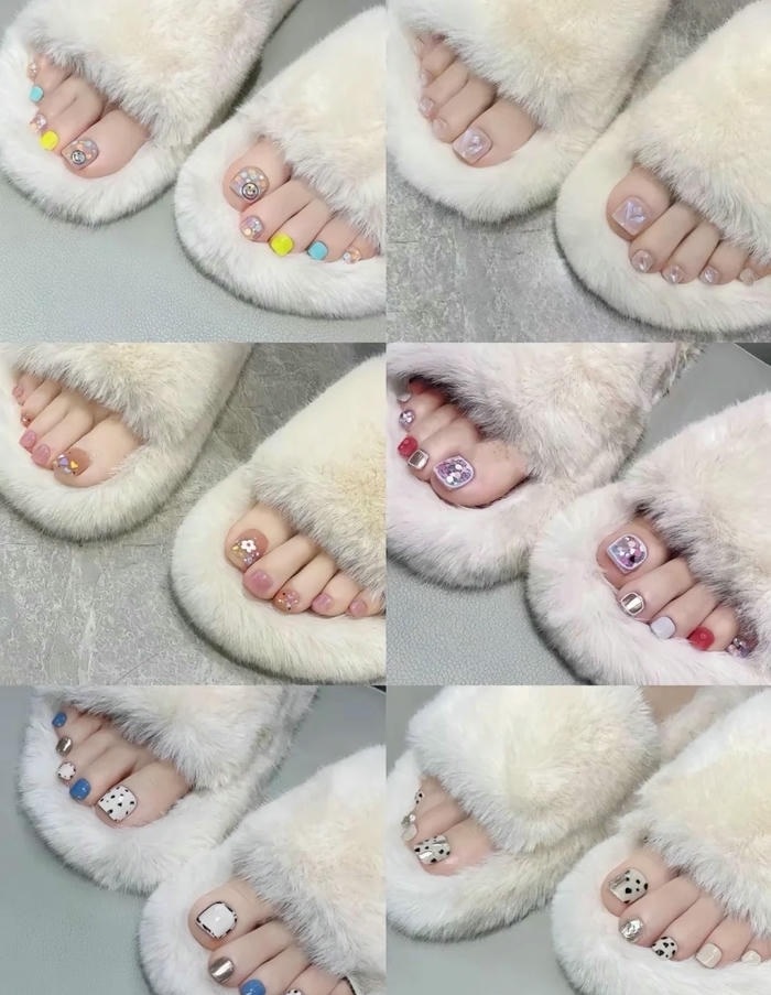 hình ảnh nail chân nhiều màu xinh nhất