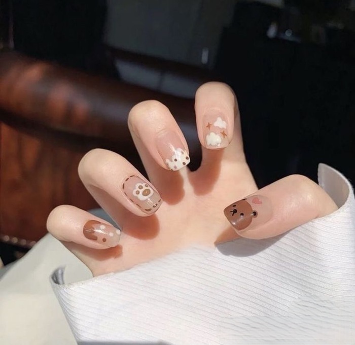 hình ảnh nail gấu cực đẹp