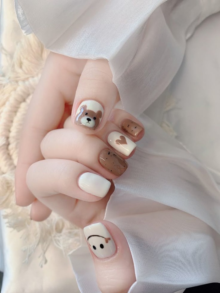 hình ảnh nail gấu cute