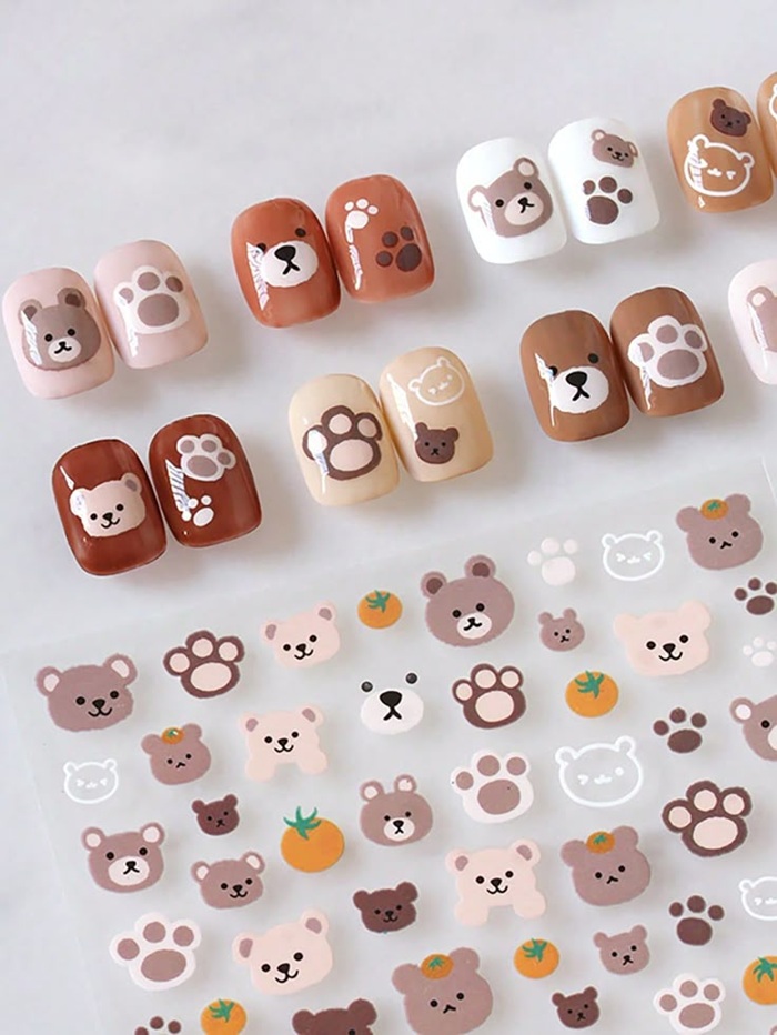 hình ảnh nail gấu đáng yêu