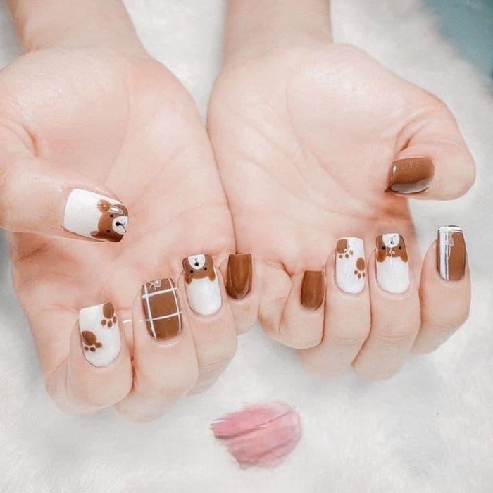 hình ảnh nail gấu dễ thương