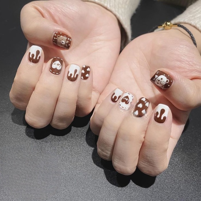 hình ảnh nail gấu đẹp cực