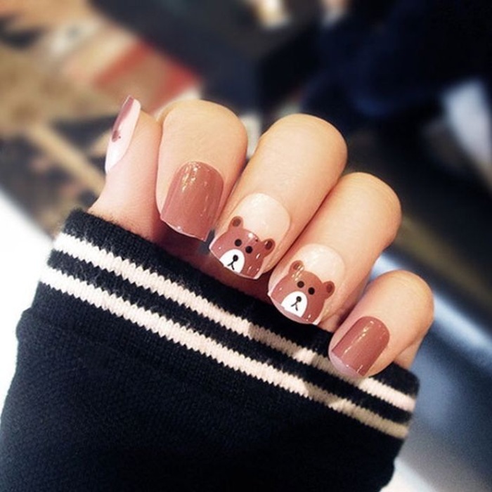 hình ảnh nail gấu siêu đẹp