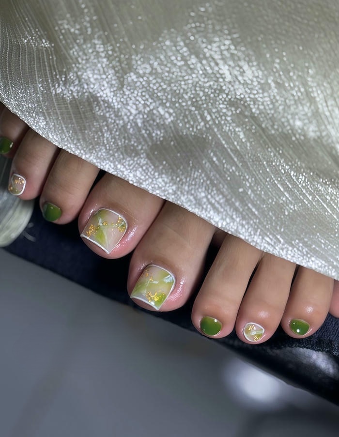 hình nail chân loang cực đẹp