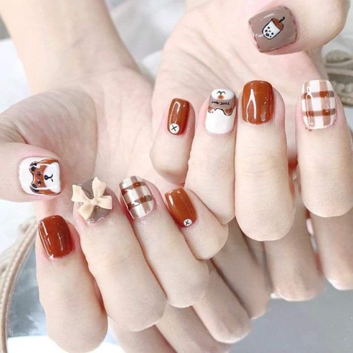hình nail gấu đẹp