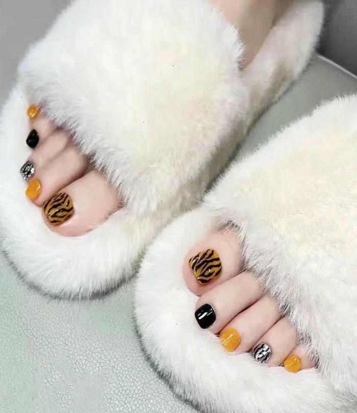 mẫu nail chân ăn xà cừ cực đẹp