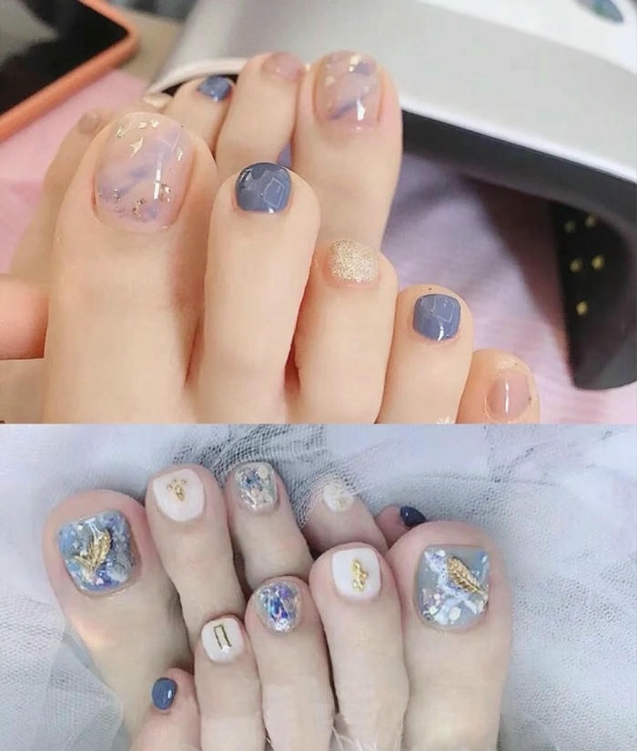 mẫu nail chân ăn xà cừ siêu đẹp