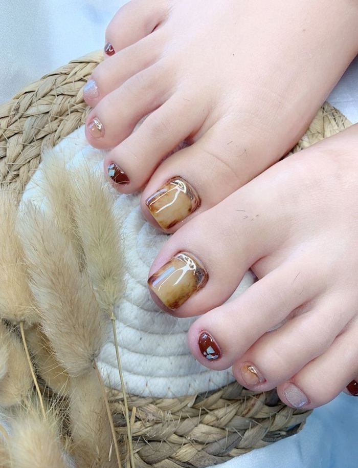 mẫu nail chân loang đẹp nhất