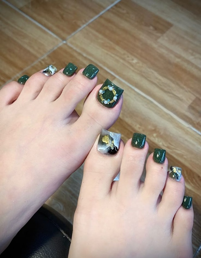 mẫu nail chân loang
