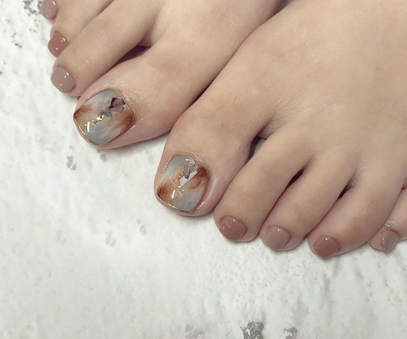 mẫu nail chân xà cừ