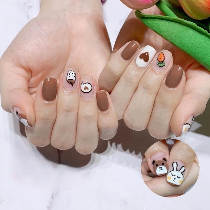 mẫu nail gấu cực đẹp