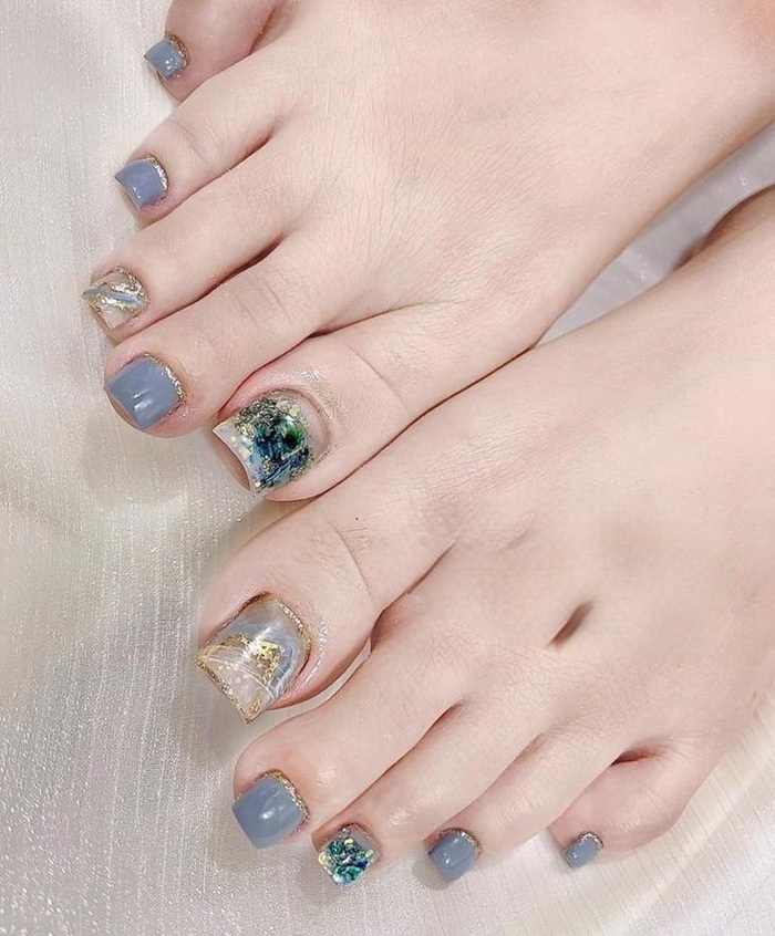 nail chân ăn xà cừ cực đẹp