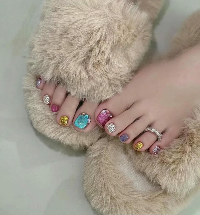 nail chân nhiều màu siêu đẹp